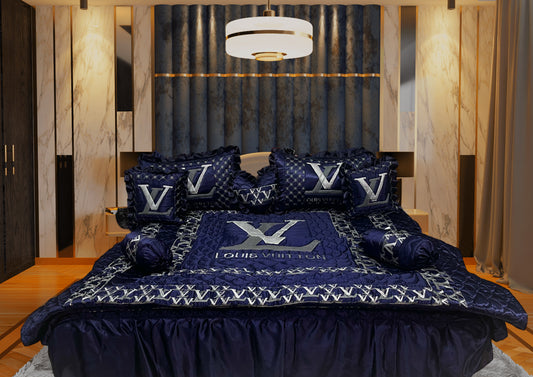 Gold LV Designs - Navy Blue