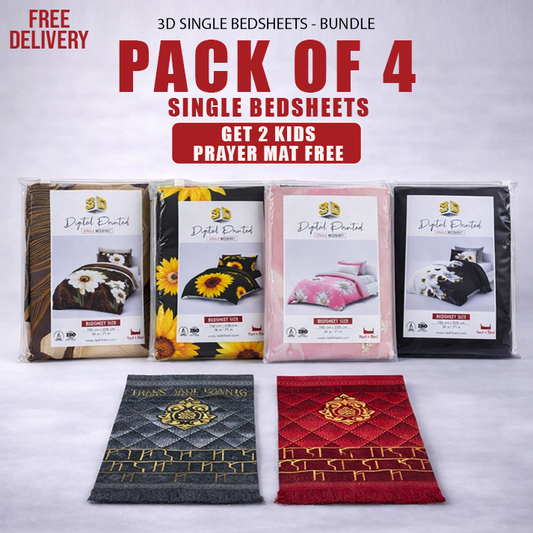 Buy 4 Bedsheets & Get 2 Kids Free - Single