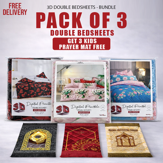 Buy 3 Bedsheets & Get 3 Kids Free - Double