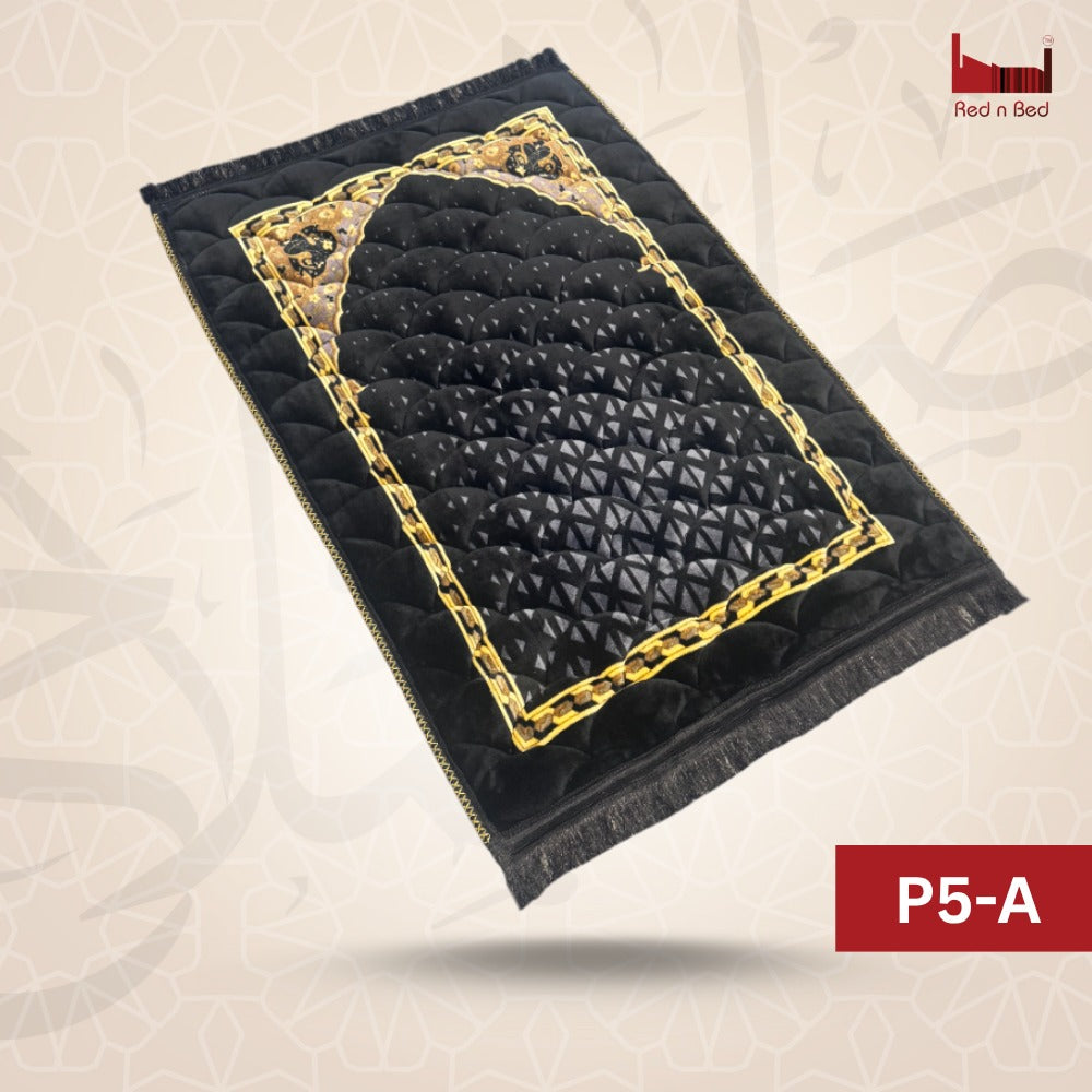 Lite Series Prayer Mat P5-A black mosque gumbad