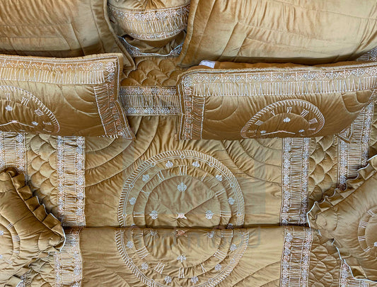 Clock Malai Velvet - Musturd Bown