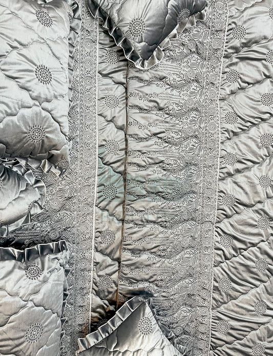 Malai Velvet Embroidered Frill Bridal Set - 009