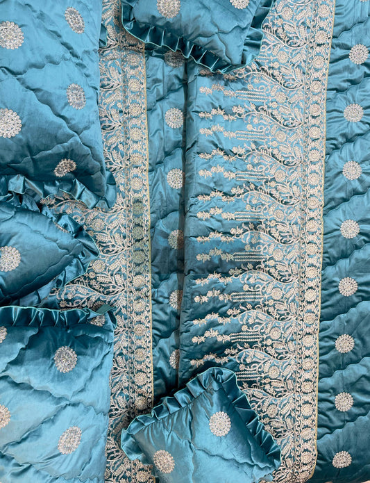 Malai Velvet Embroidered Frill Bridal Set - 001