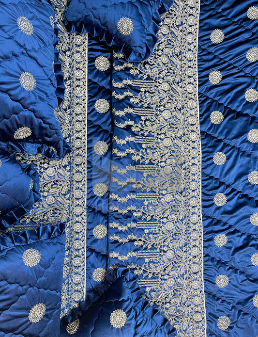 Malai Velvet Embroidered Frill Bridal Set - 003