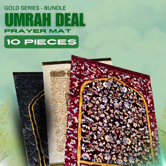 GOLD SERIES PRAYER MAT BUNDLE HAJJ DEAL 10 PIECES