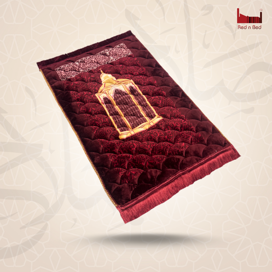 Lite Series Prayer Mat P5-D Mahroon mosque gumbad