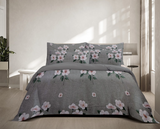 3D Velvet Grey Petals - Double