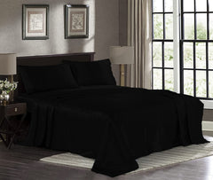 Silk Plain Bedsheet - Black