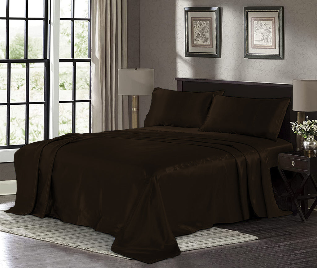 Silk Plain Bedsheet - Golden Brown