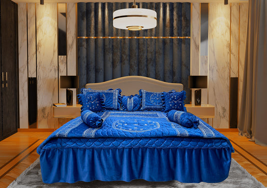 Clock Malai Velvet - Blue