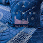 Clock Malai Velvet - Blue