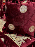 Malai Velvet Embroidered Frill Bridal Set - 002