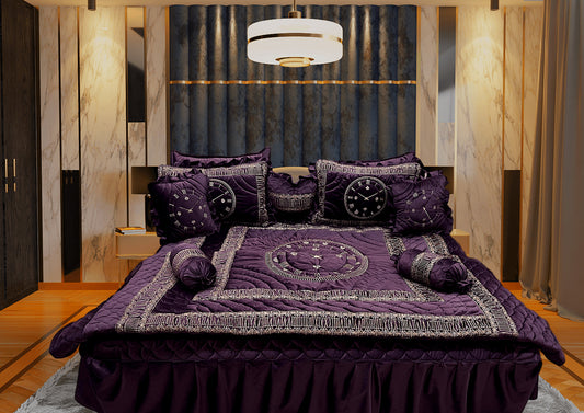 Clock Malai Velvet - Purple